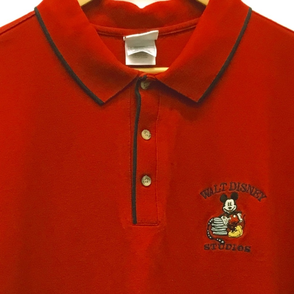 Mickey Mouse Red Polo Shirt Men's Large Thick